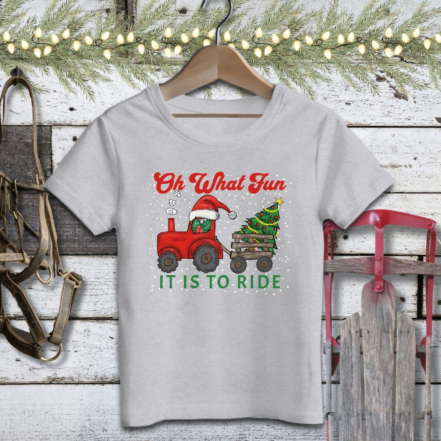 Christmas Tractor Baby Shirt