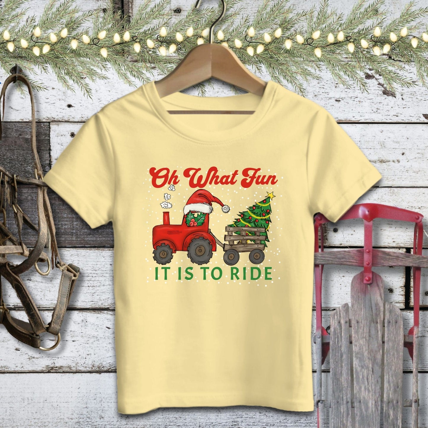 Christmas Tractor Baby Shirt