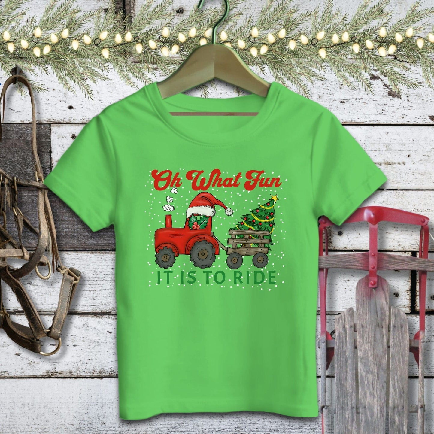 Christmas Tractor Baby Shirt