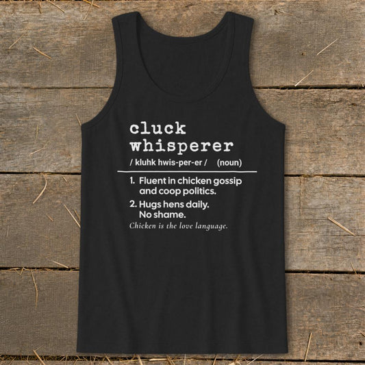 Cluck Whisperer Definition Tank Top - Black