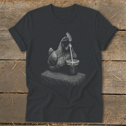 Coffee Drinking Chicken Softstyle Tee
