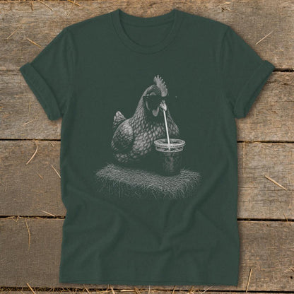 Coffee Drinking Chicken Softstyle Tee