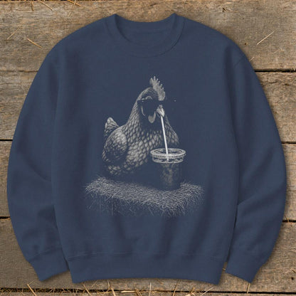Coffee Drinking Chicken Sweatshirt