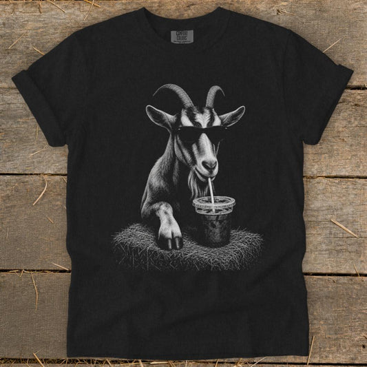 Coffee Drinking Goat Signature Tee