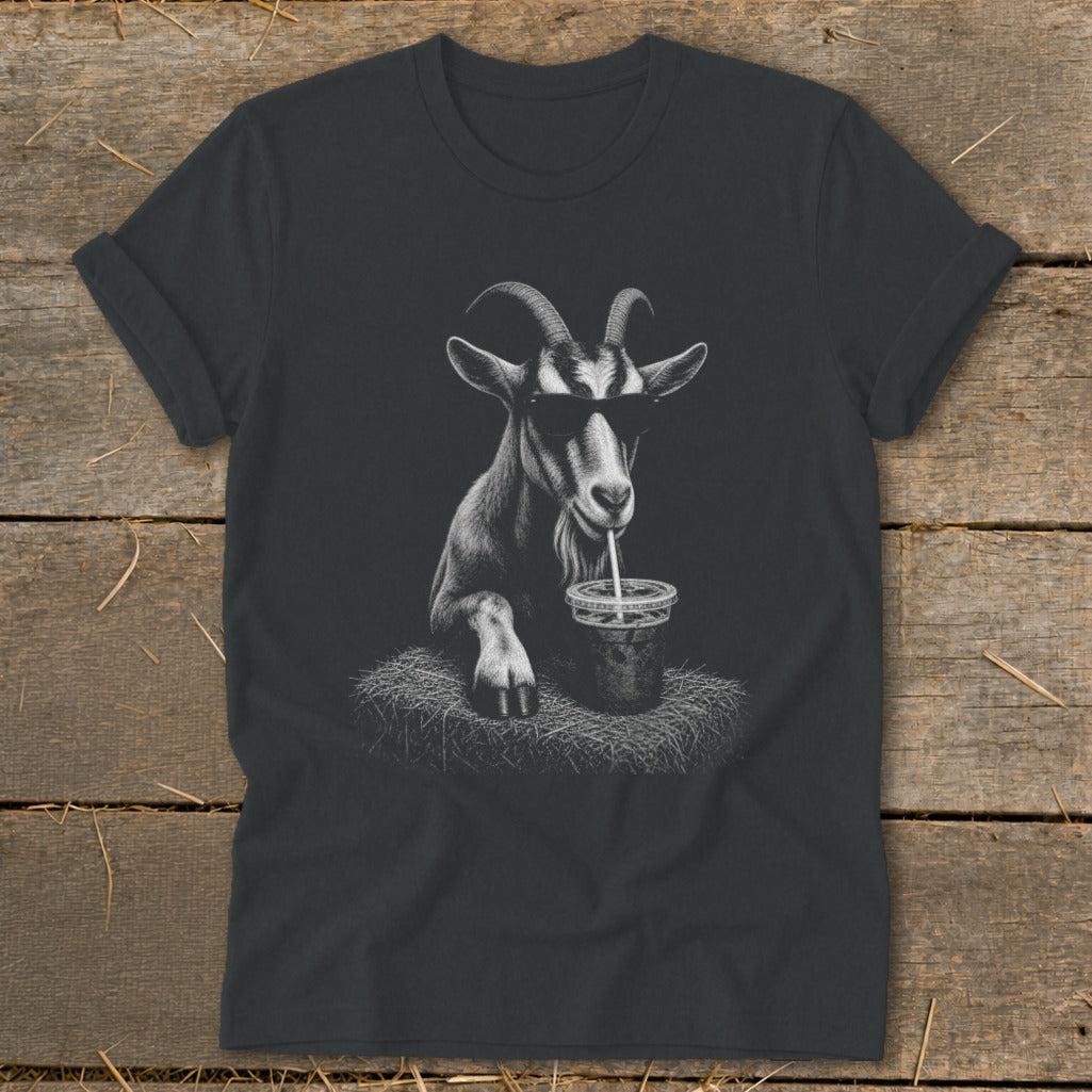 Coffee Drinking Goat Softstyle Tee