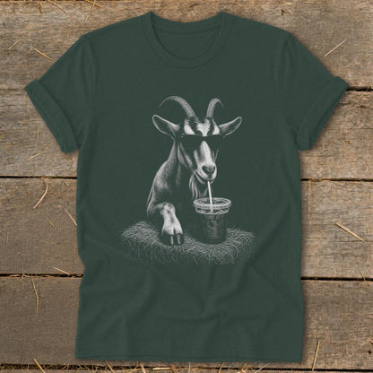 Coffee Drinking Goat Softstyle Tee
