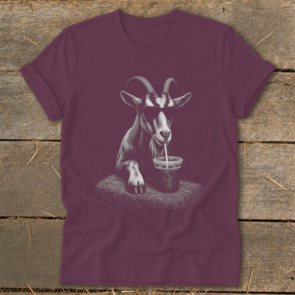 Coffee Drinking Goat Softstyle Tee