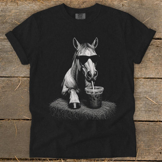 Coffee Drinking Horse Signature Tee