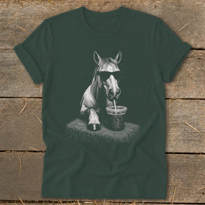 Coffee Drinking Horse Softstyle Tee