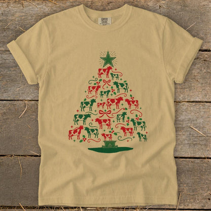 Colorful Cow Tree Signature Tee