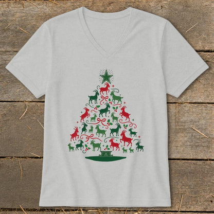 Colorful Goat Tree V-neck