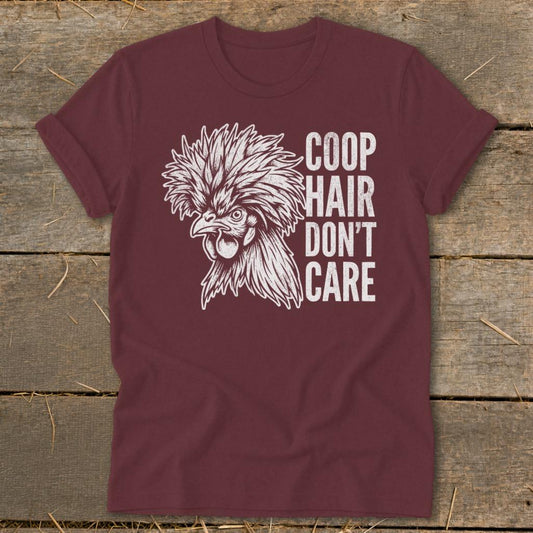 Coop Hair Dont Care Softstyle Tee - Maroon