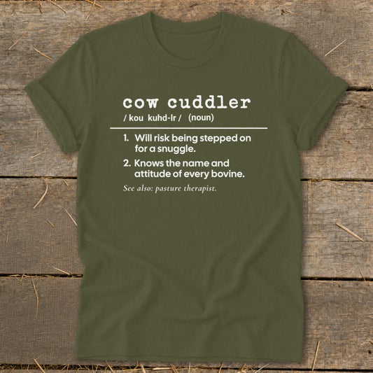 Cow Cuddler Definition Softstyle Tee - Military Green