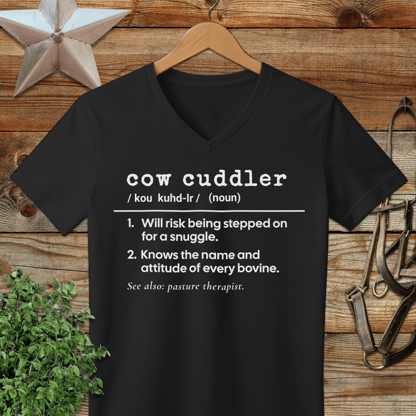 Cow Cuddler Definition V-neck