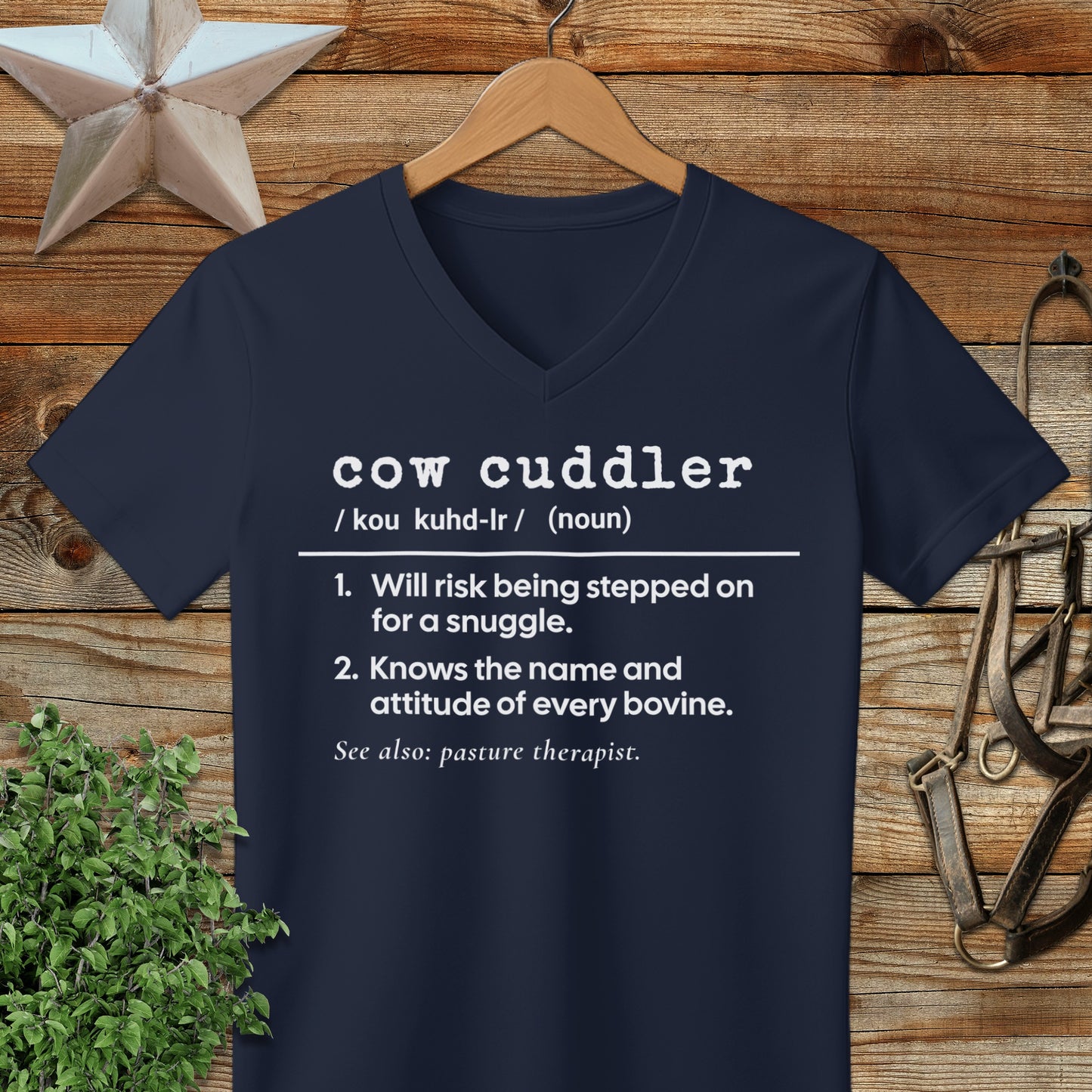 Cow Cuddler Definition V-neck