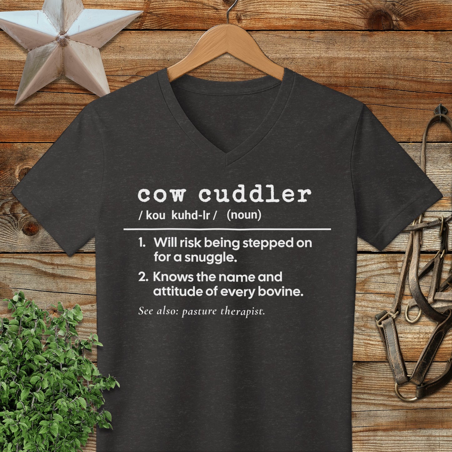 Cow Cuddler Definition V-neck