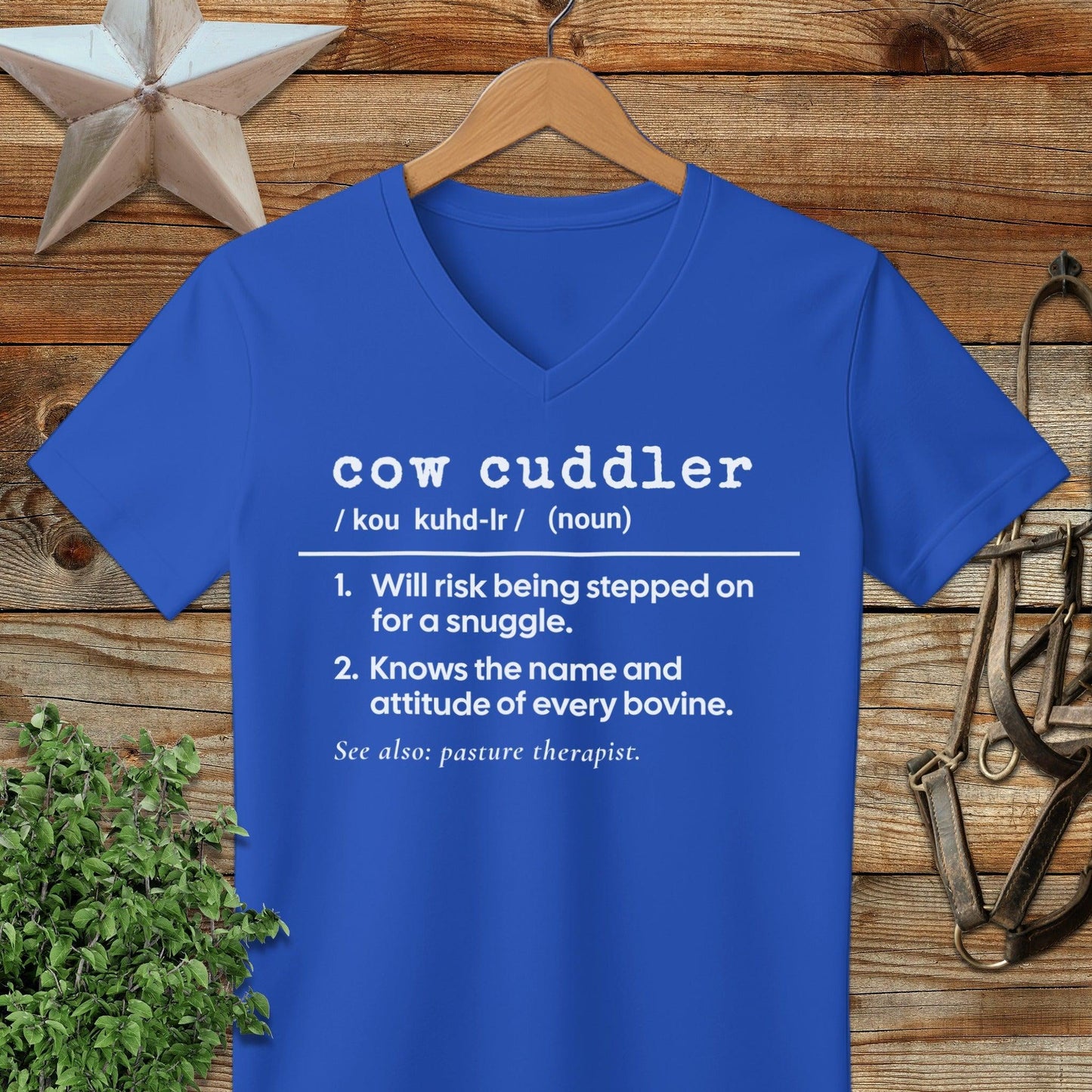 Cow Cuddler Definition V-neck