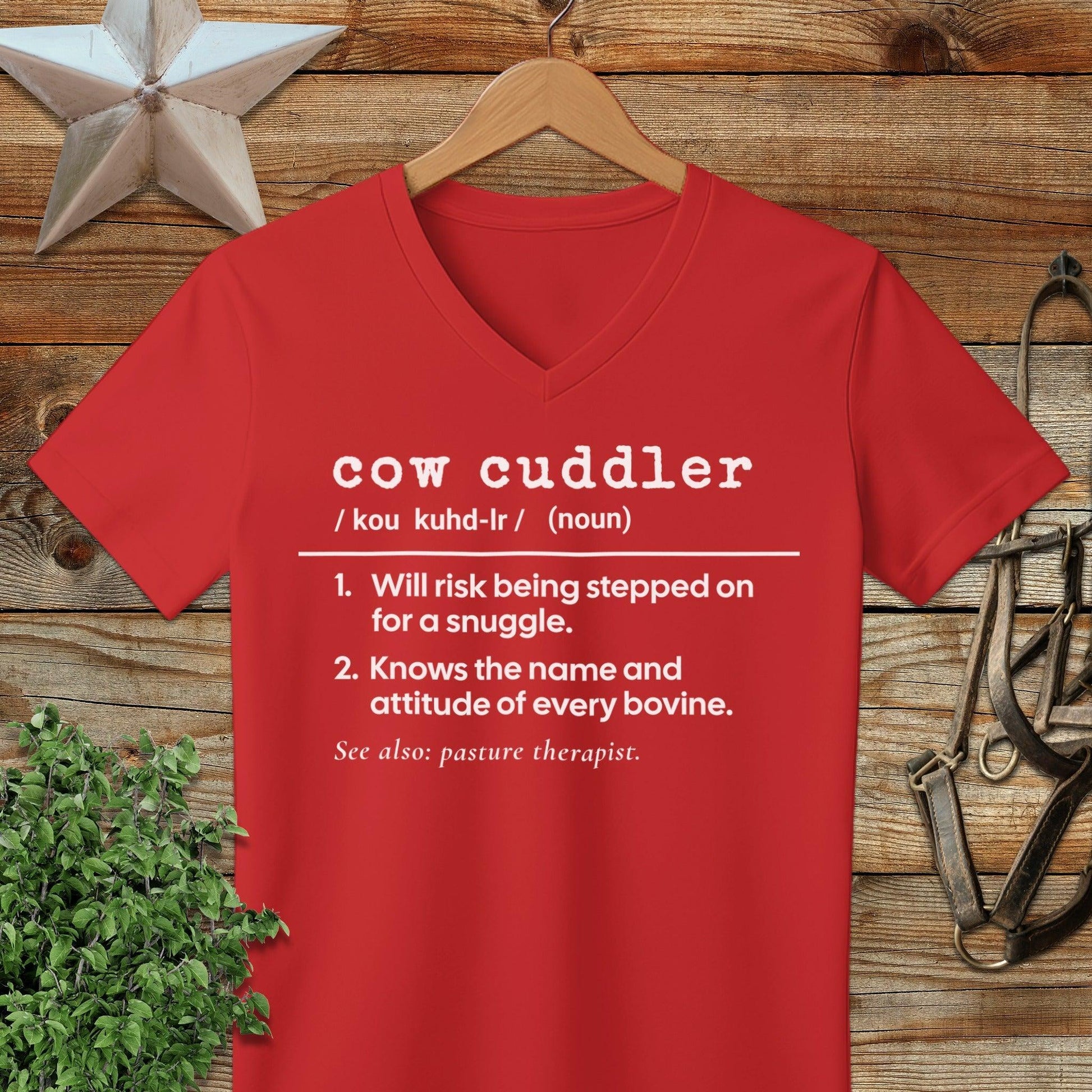 Cow Cuddler Definition V-neck