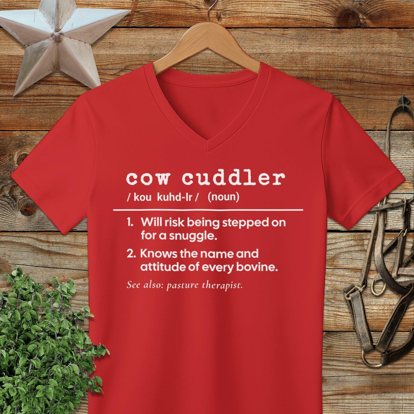 Cow Cuddler Definition V-neck