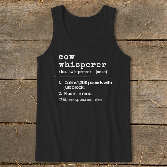 Cow Whisperer Definition Tank Top - Black