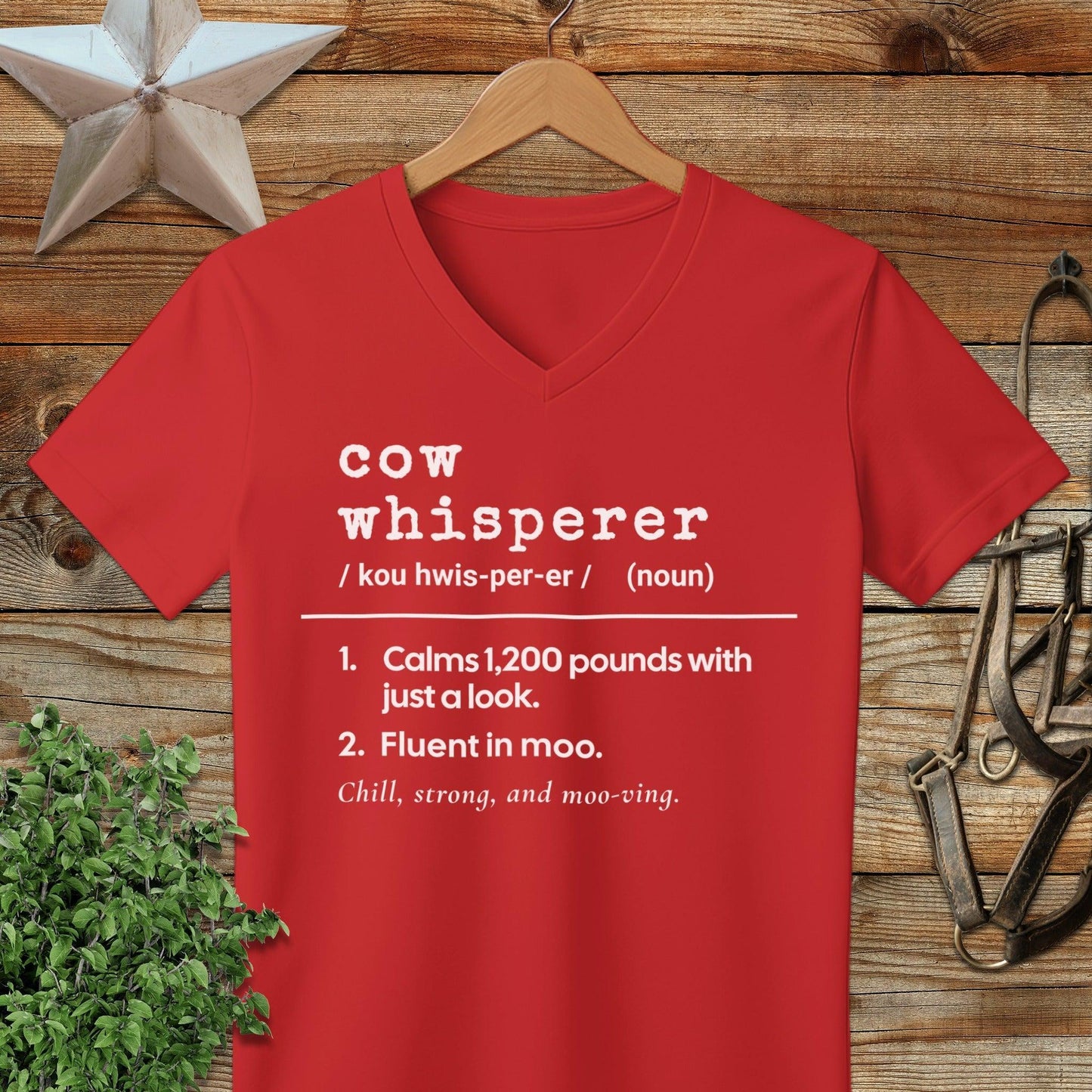 Cow Whisperer Definition V-neck