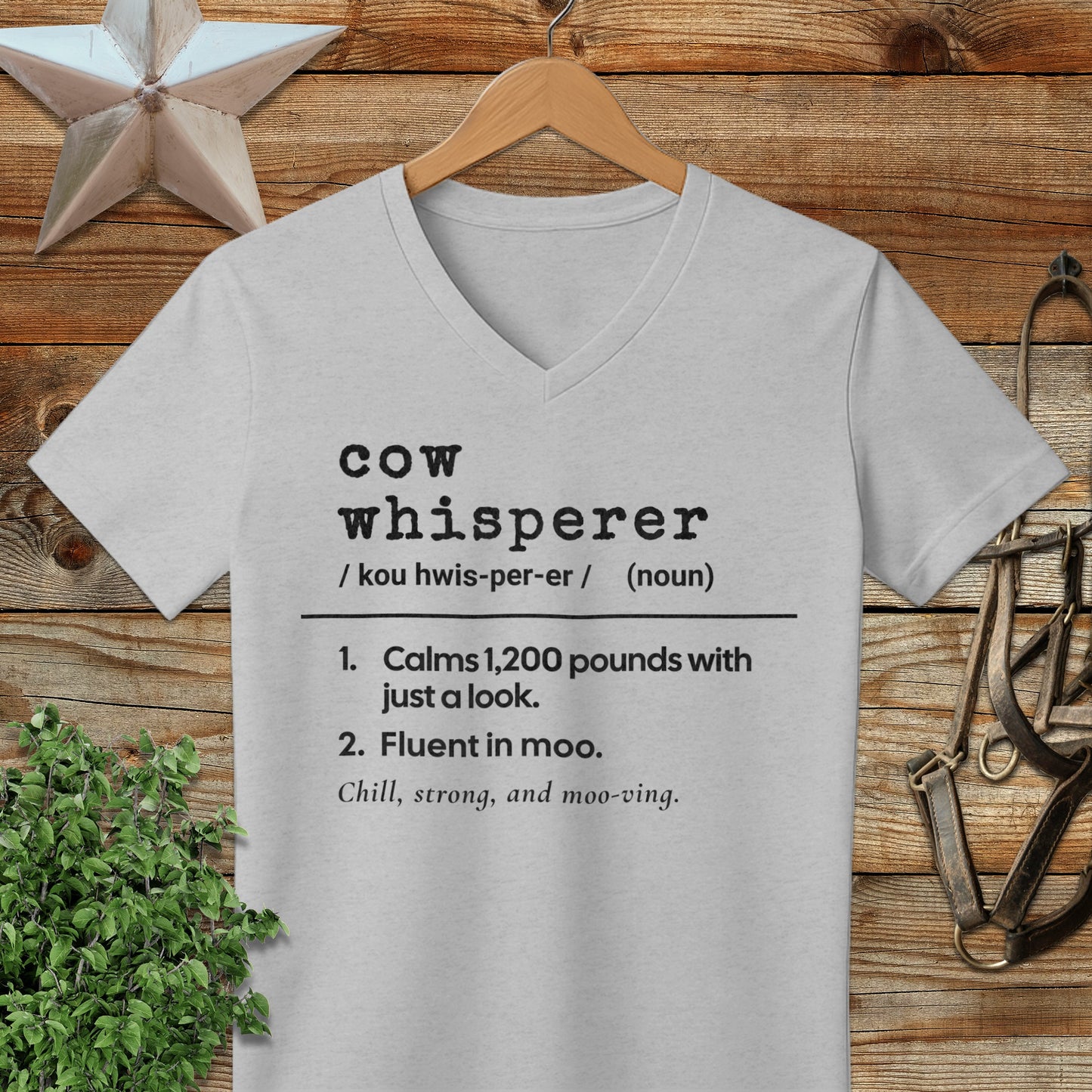 Cow Whisperer Definition V-neck
