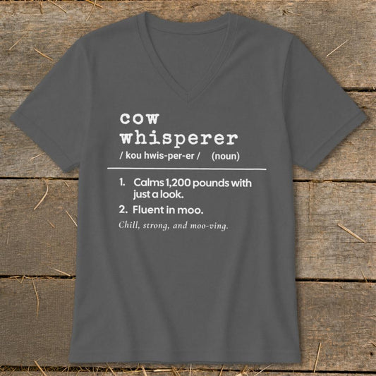 Cow Whisperer Definition V-neck - Asphalt