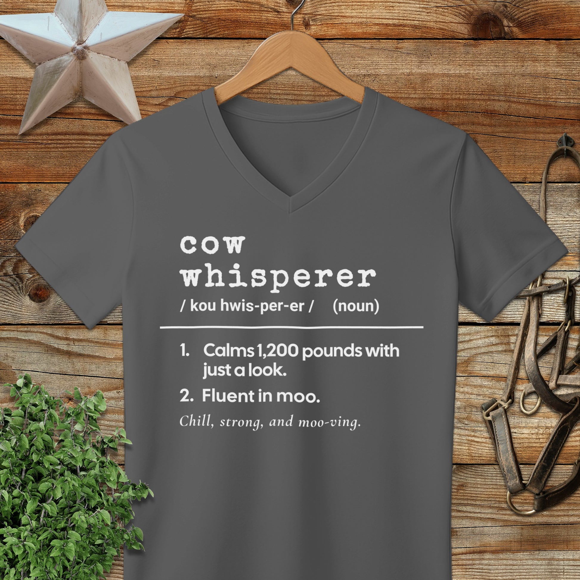 Cow Whisperer Definition V-neck