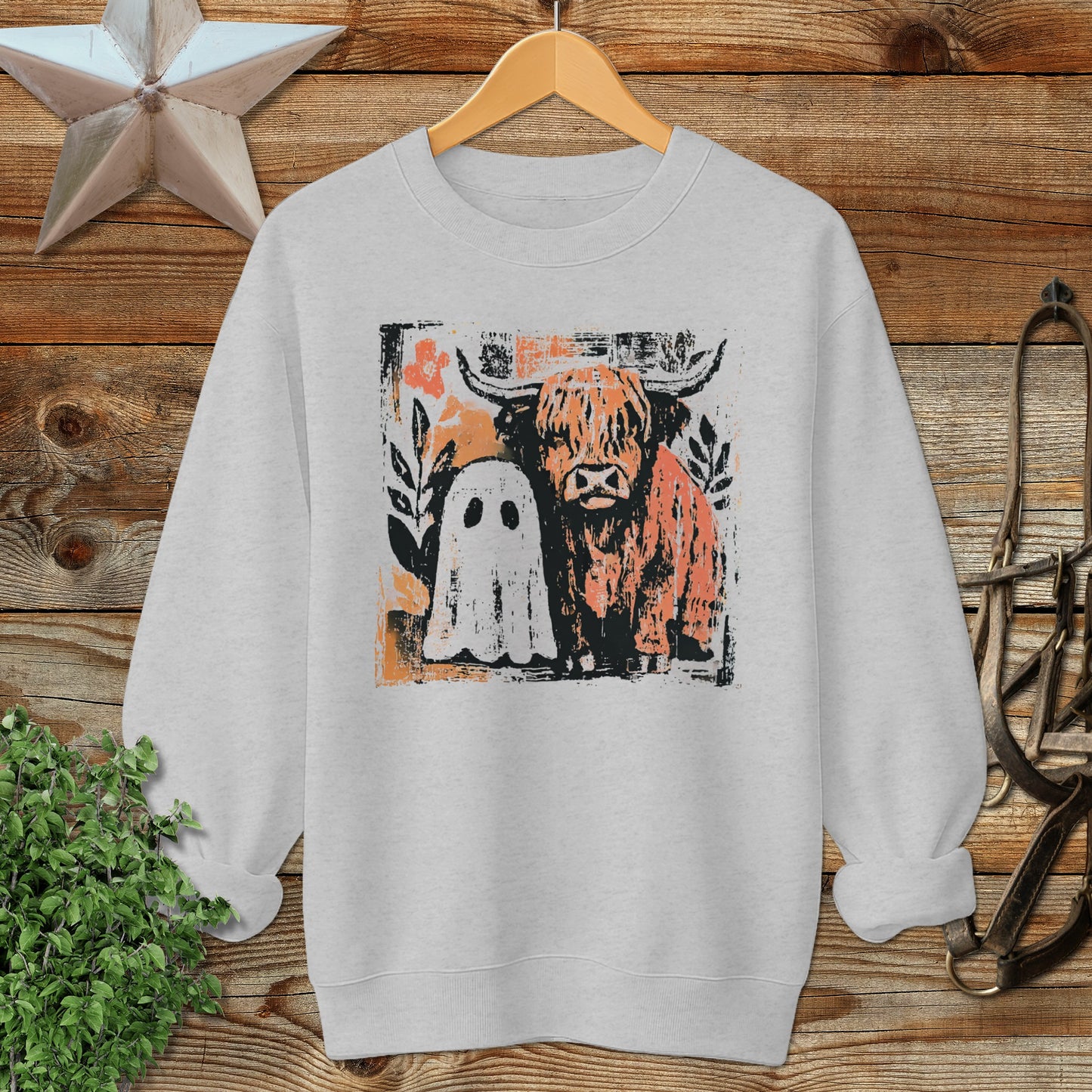 Cow and Ghostly Friend Sweatshirt
