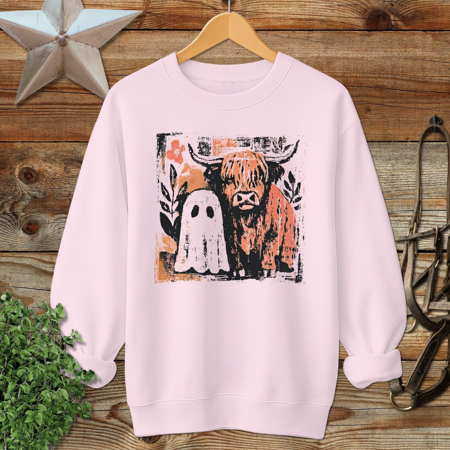 Cow and Ghostly Friend Sweatshirt