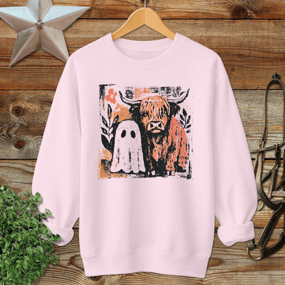 Cow and Ghostly Friend Sweatshirt