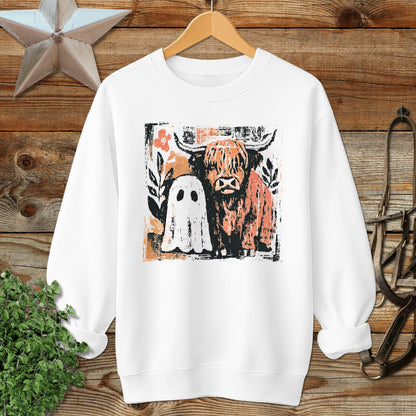 Cow and Ghostly Friend Sweatshirt