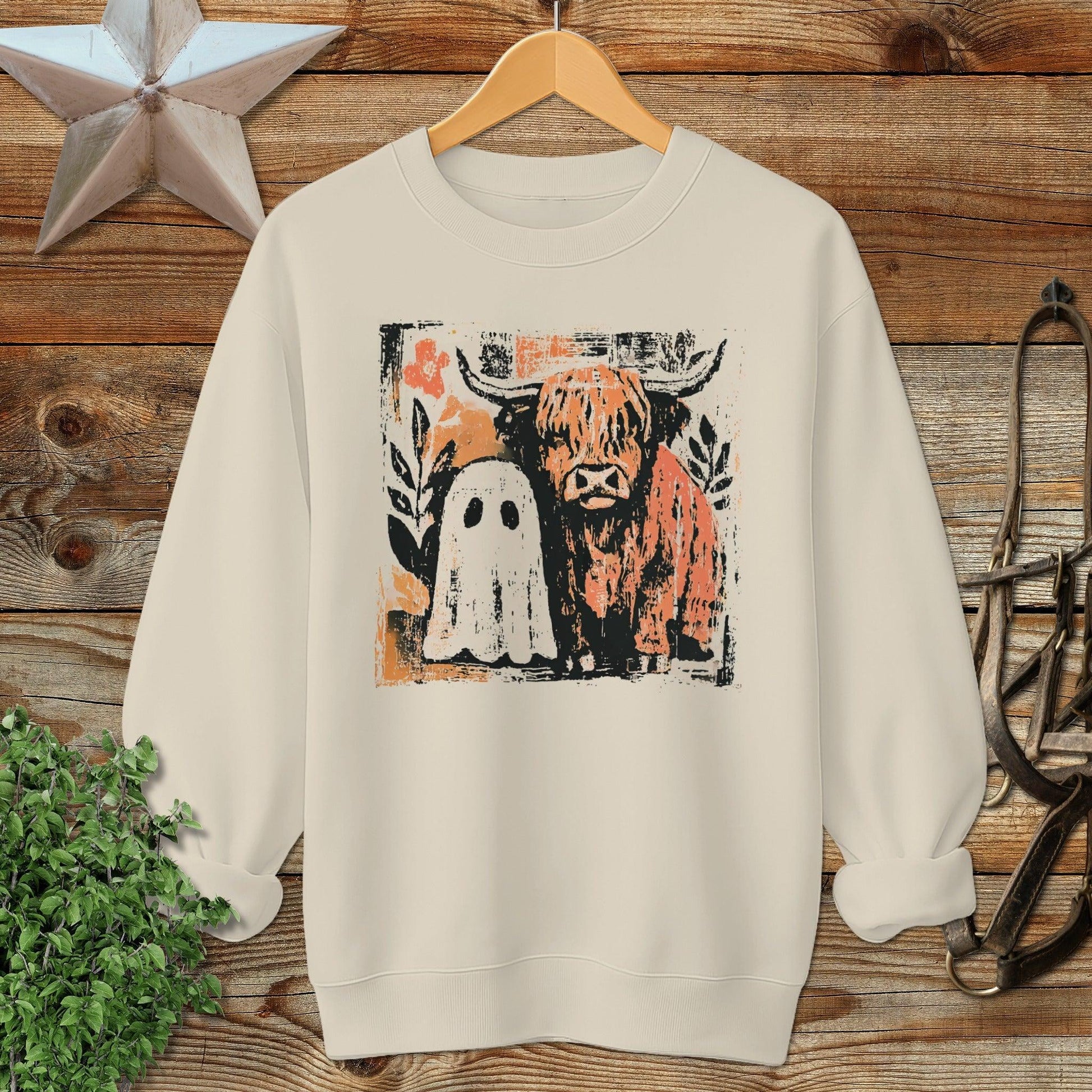 Cow and Ghostly Friend Sweatshirt