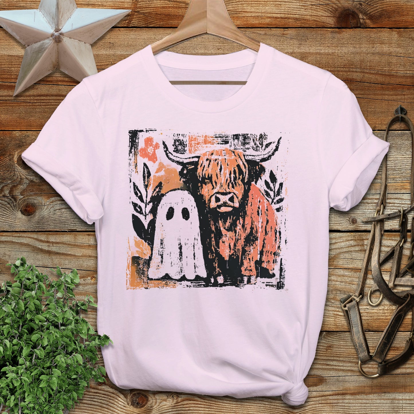 Cow and Ghostly Friend T-shirt