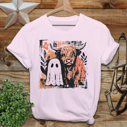 Cow and Ghostly Friend T-shirt