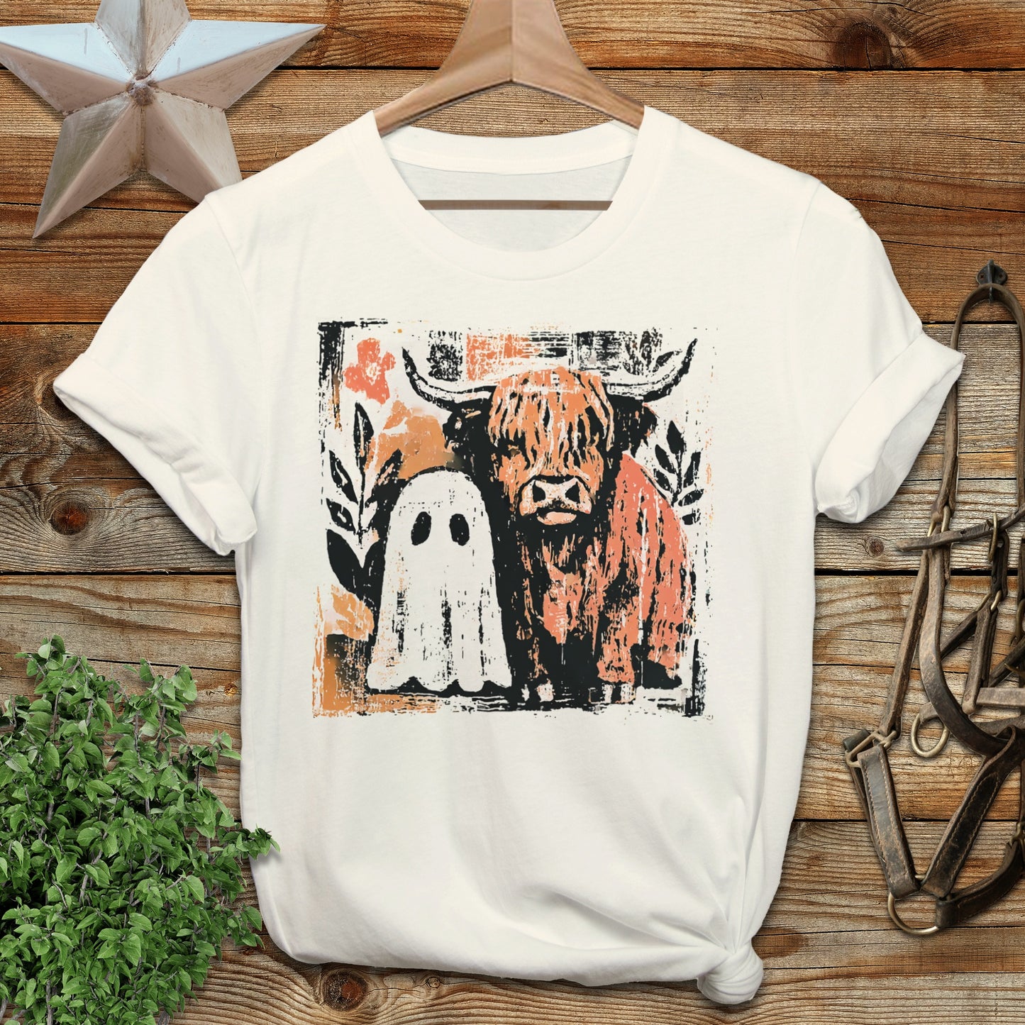 Cow and Ghostly Friend T-shirt