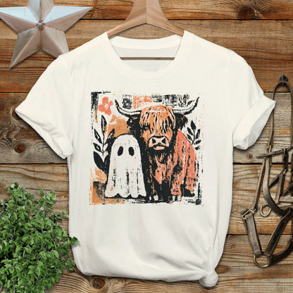 Cow and Ghostly Friend T-shirt