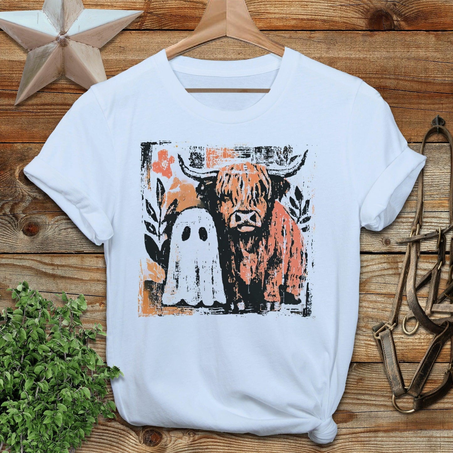 Cow and Ghostly Friend T-shirt