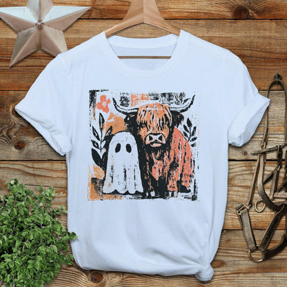 Cow and Ghostly Friend T-shirt
