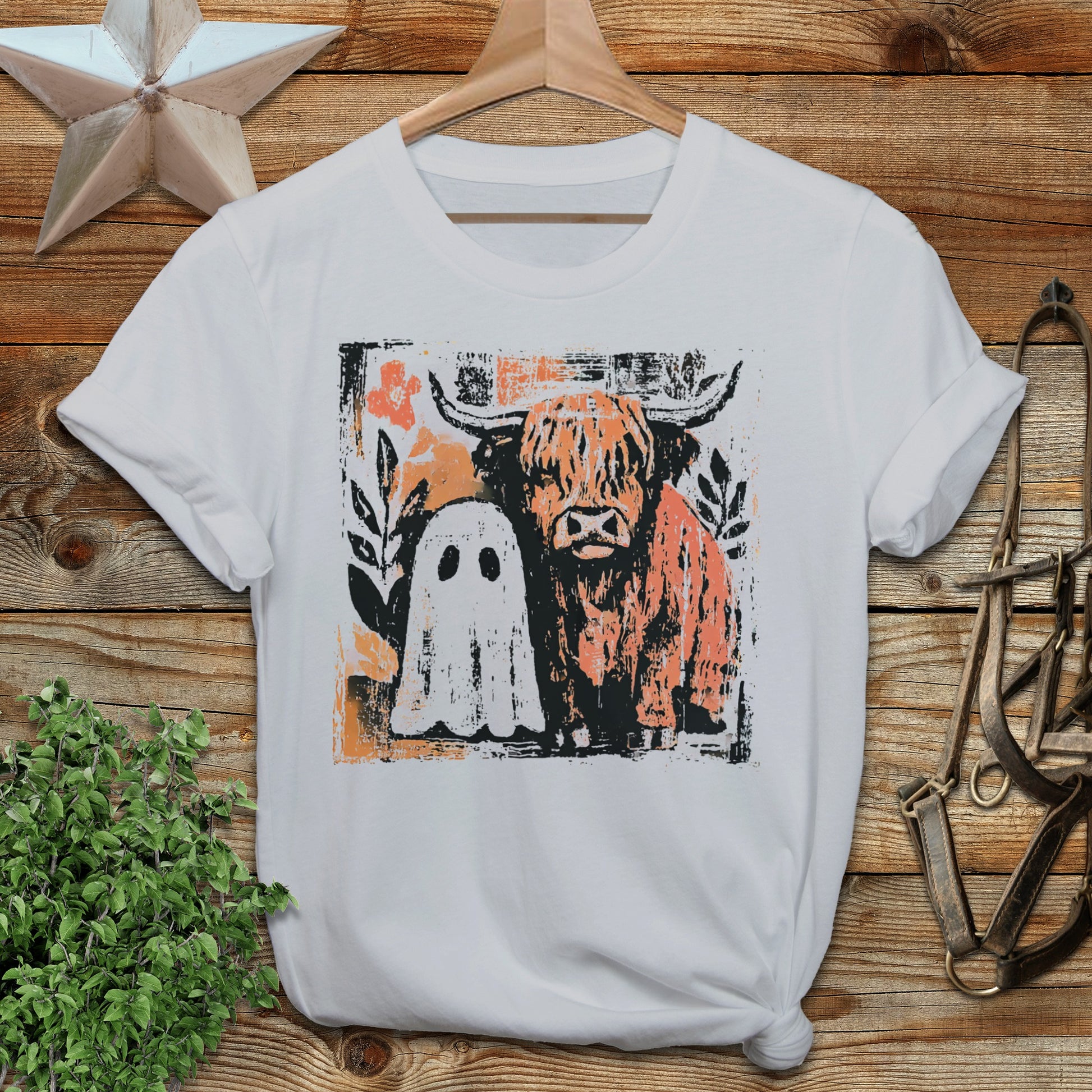 Cow and Ghostly Friend T-shirt
