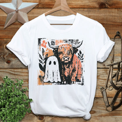 Cow and Ghostly Friend T-shirt