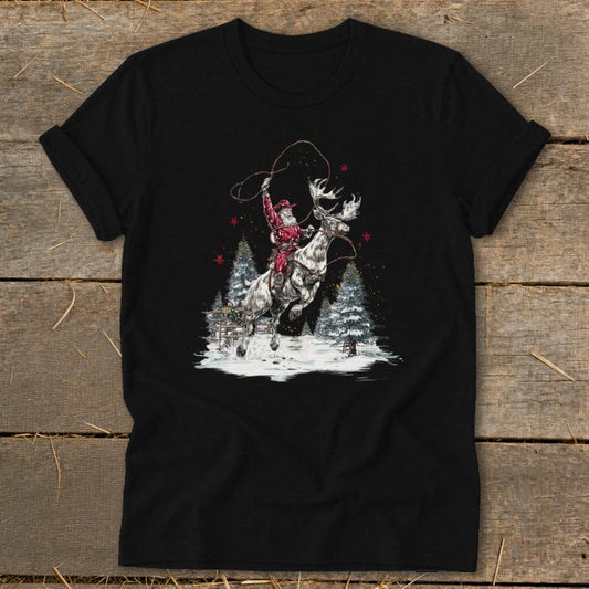 Cowboy Santa Softstyle Tee - Black
