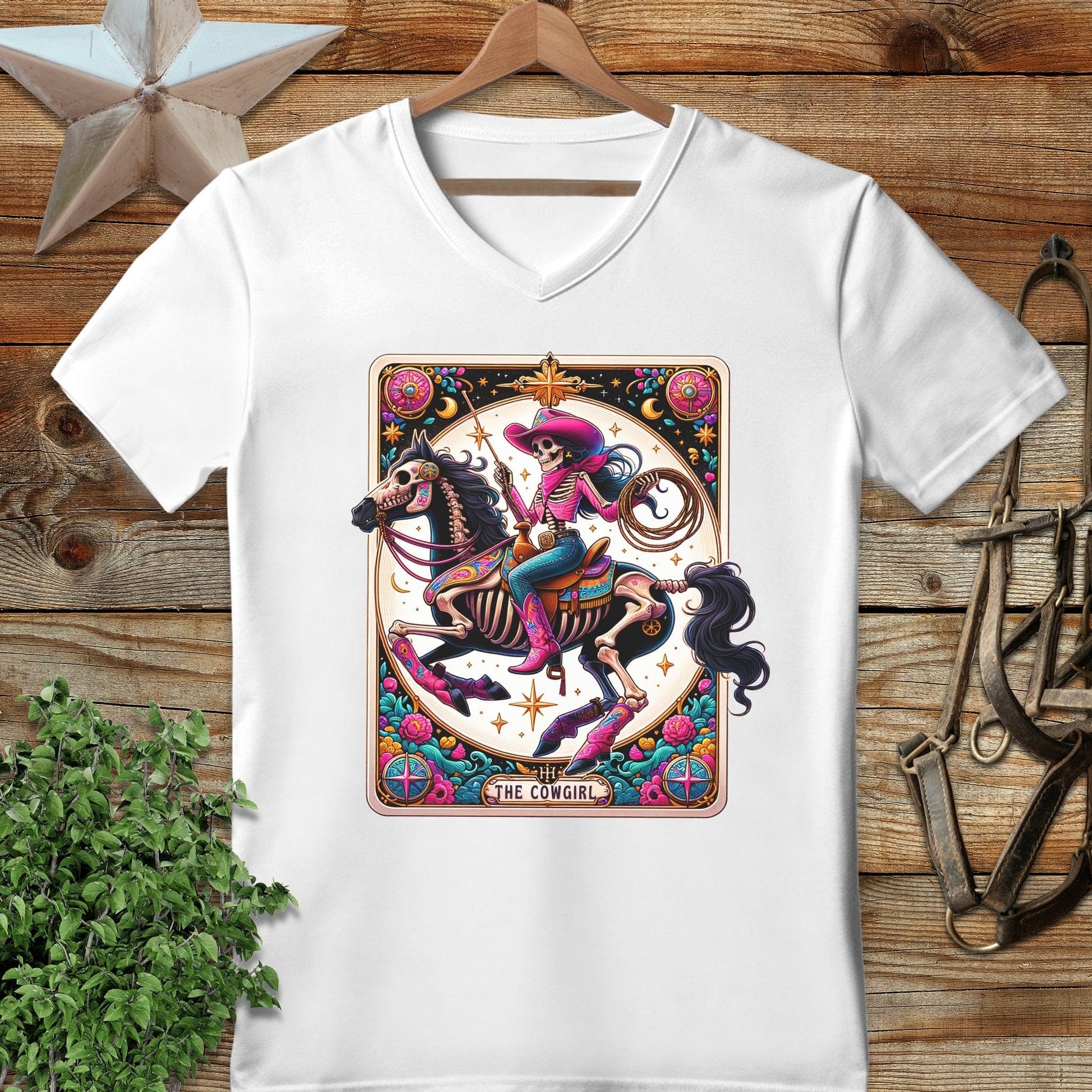 Cowgirl Tarot Card V-neck