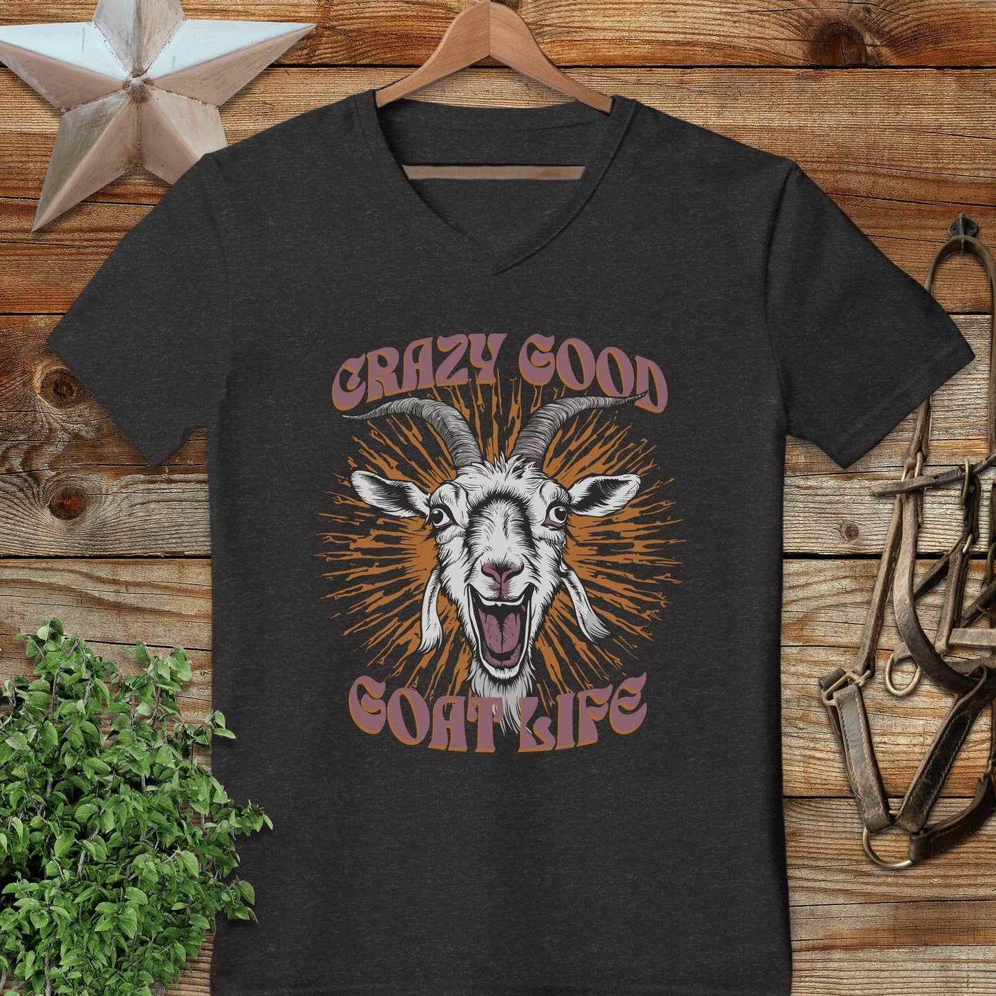 Crazy Goat Life V-neck