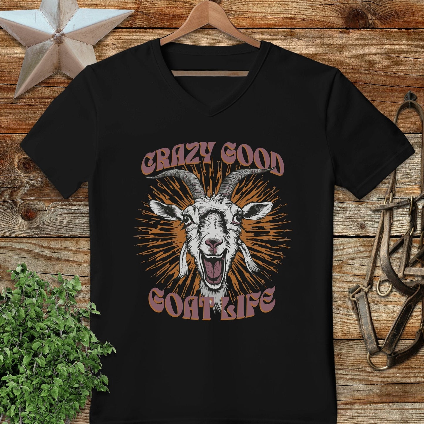 Crazy Goat Life V-neck