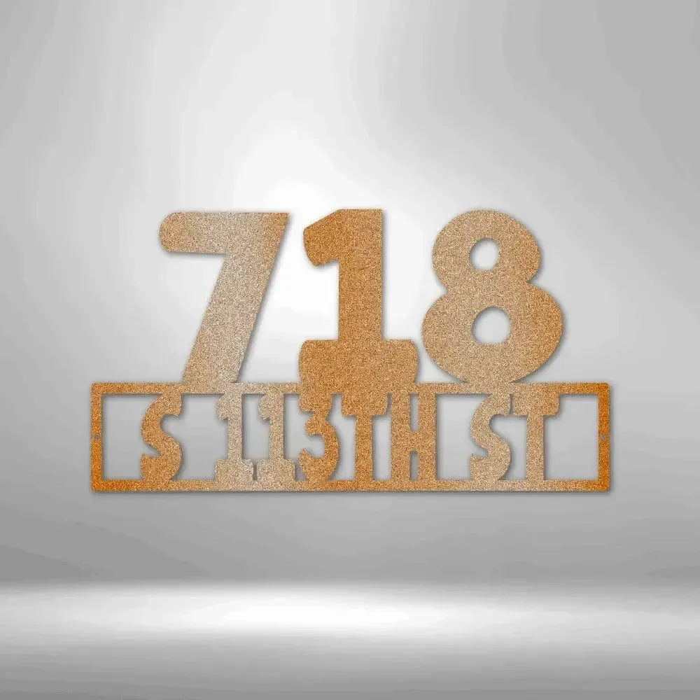 Custom Address Metal Art Sign
