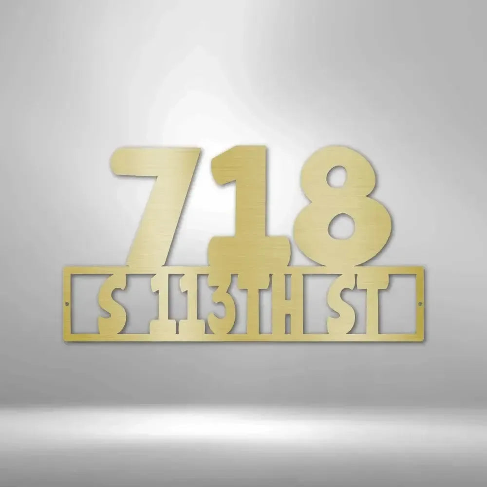 Custom Address Metal Art Sign