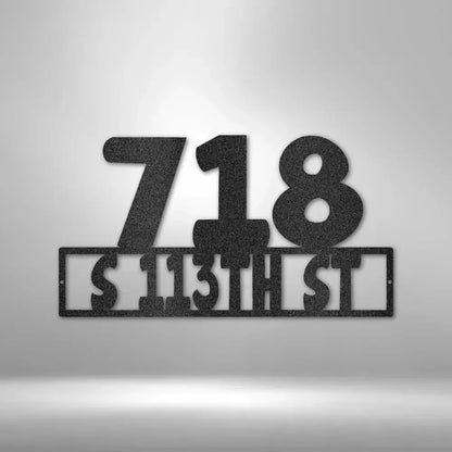 Custom Address Metal Art Sign