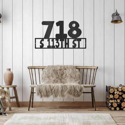Custom Address Metal Art Sign