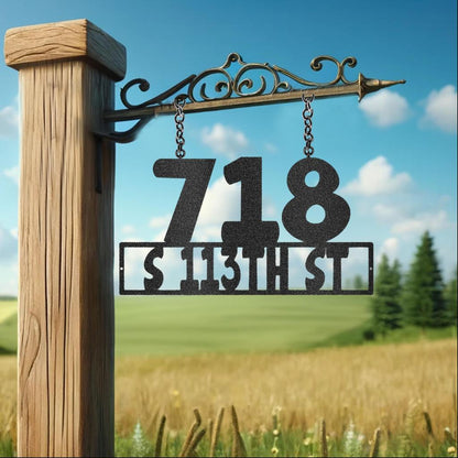 Custom Address Metal Art Sign